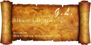 Gibicz Lídia névjegykártya